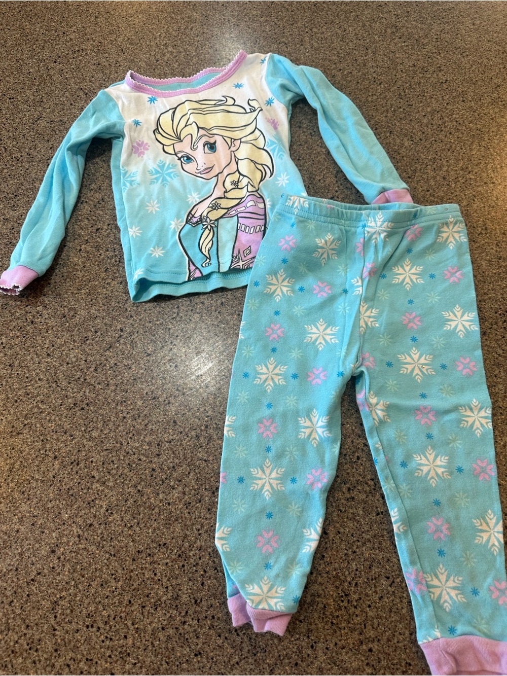 Nina Light Blue and Pink Frozen Character Pajama Set